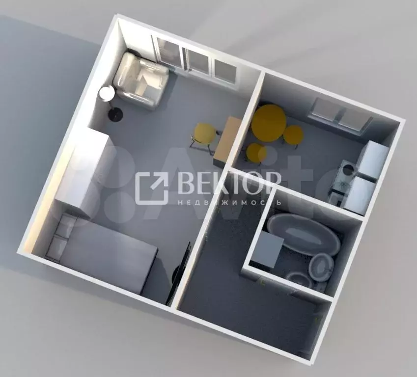 1-к. квартира, 30 м, 4/5 эт. - Фото 0