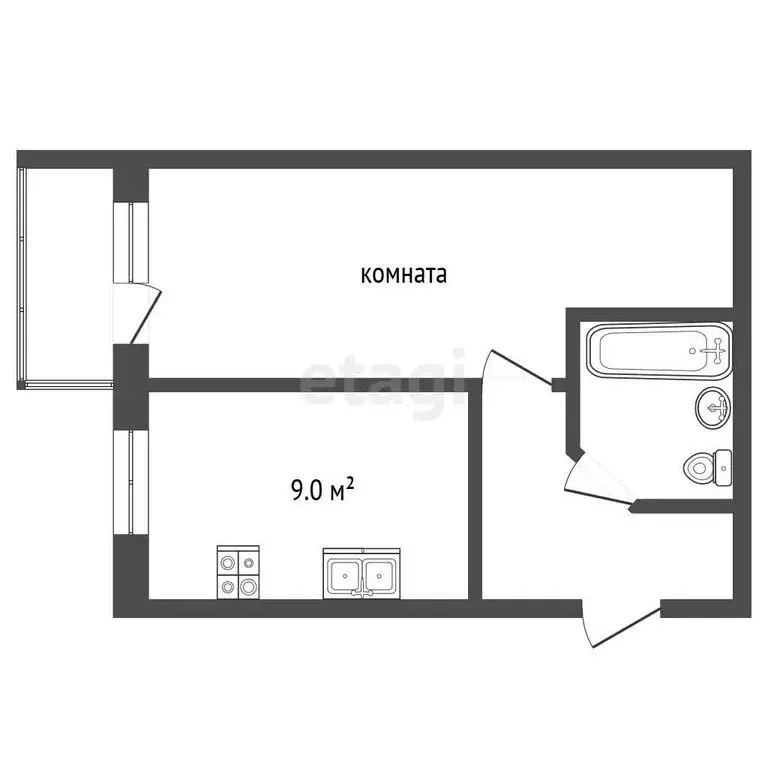 1-комнатная квартира: Котлас, проспект Мира, 5 (34 м) - Фото 1