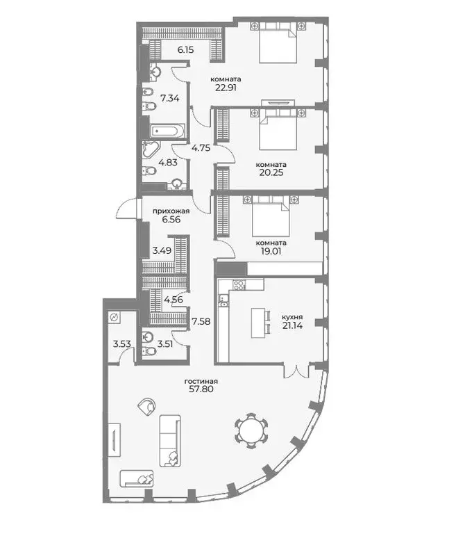 5-комнатная квартира: москва, дружинниковская улица, 15 (197.9 м) - Фото 0