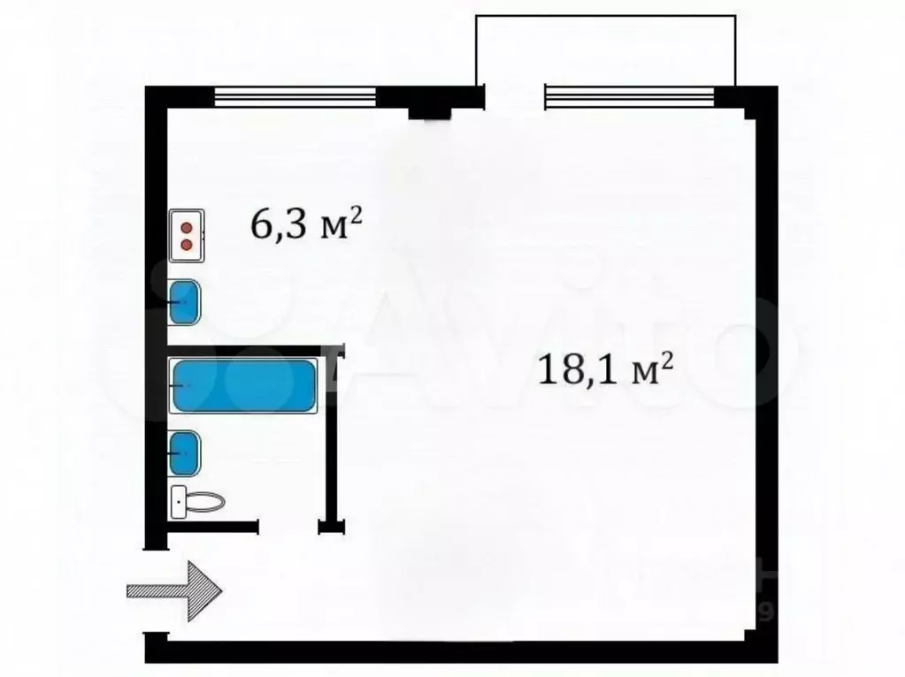 Квартира-студия, 31 м, 4/5 эт. - Фото 0