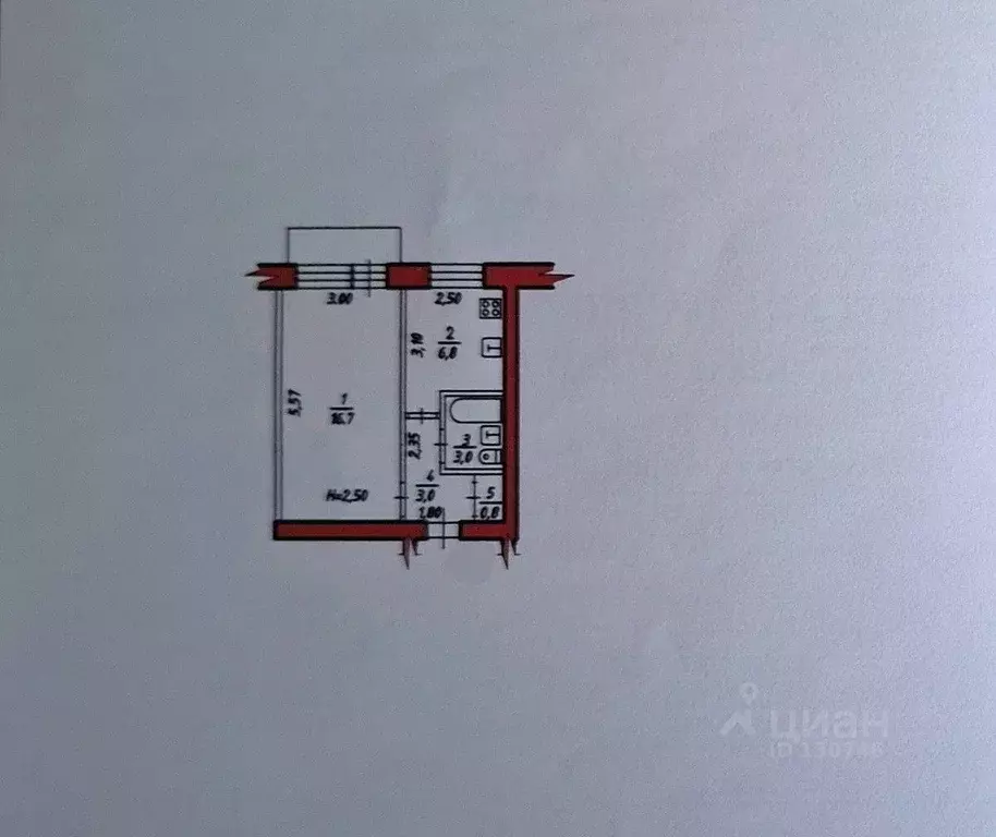 1-к кв. Хабаровский край, Хабаровск ул. Руднева, 97А (30.3 м) - Фото 2