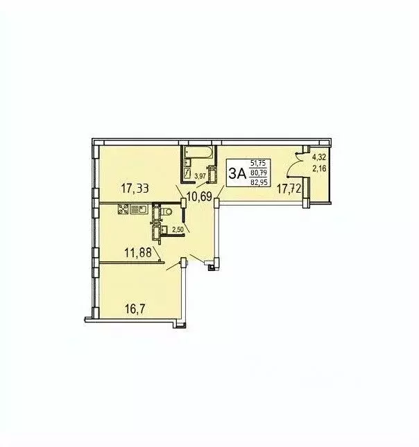3-к кв. Воронежская область, Воронеж ул. Артамонова, 34Ж (82.95 м) - Фото 0