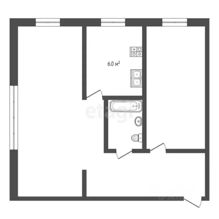 2-к кв. Камчатский край, Елизово Звездная ул., 5 (39.8 м) - Фото 2