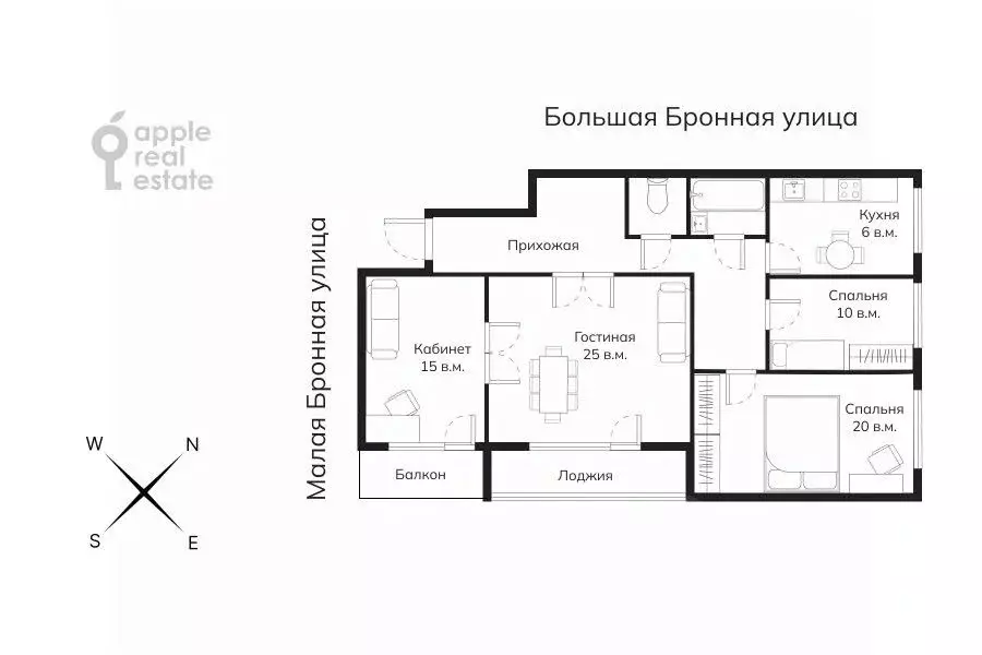 4-к кв. Москва Большая Бронная ул., 2/6 (100.0 м) - Фото 1