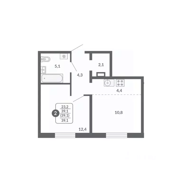 2-к кв. Кировская область, Киров ул. Пушкина, 25 (39.1 м) - Фото 1