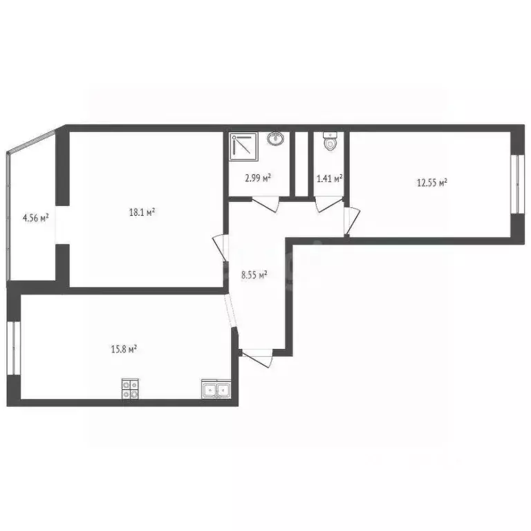 2-к кв. Московская область, Балашиха Балашихинское ш., 12 (59.7 м) - Фото 1