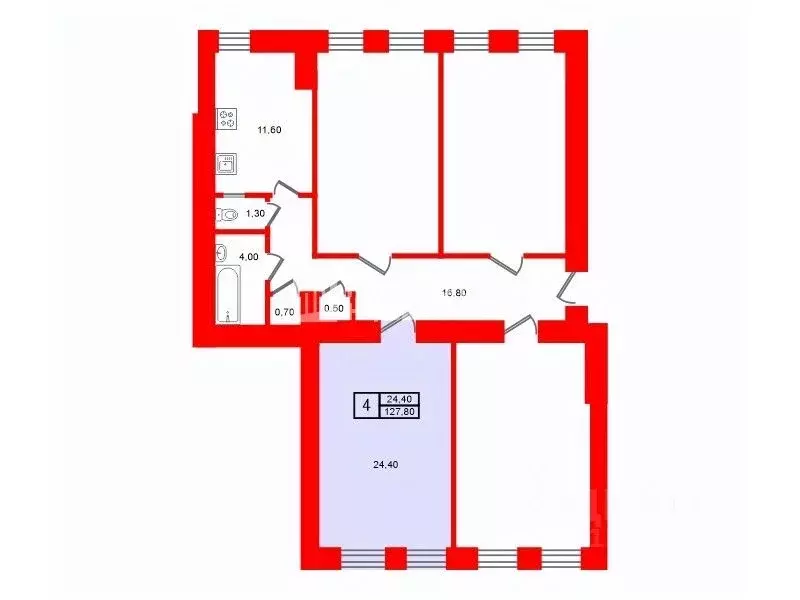 Комната Санкт-Петербург ул. Академика Лебедева, 15/1 (24.4 м) - Фото 2