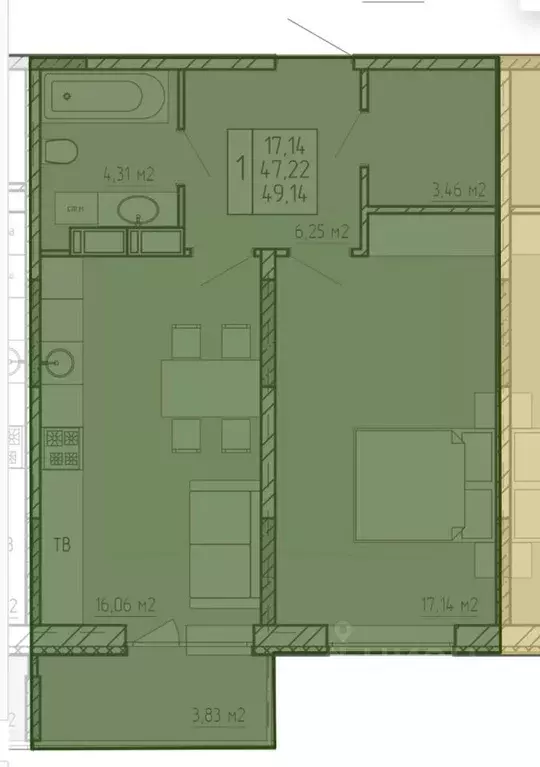1-к кв. Калужская область, Калуга ул. Пухова, 56 (49.1 м) - Фото 2