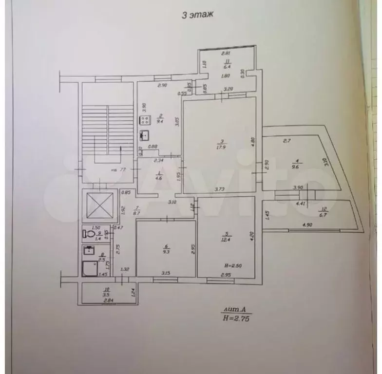 4-к. квартира, 93 м, 3/9 эт. - Фото 0