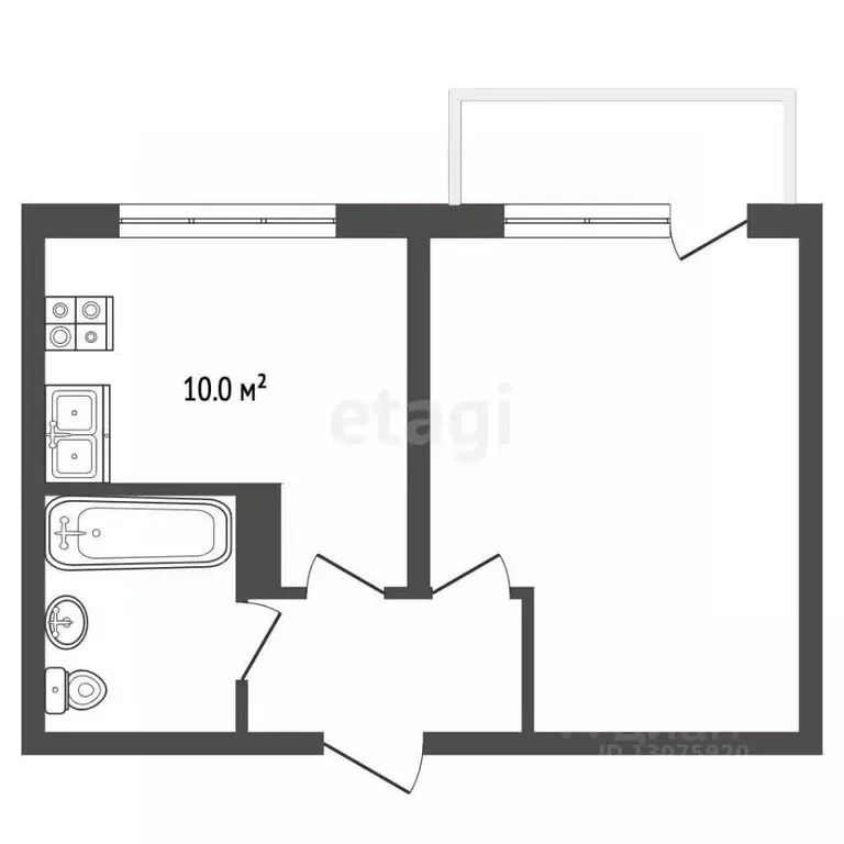 1-к кв. Ярославская область, Рыбинск Южная ул., 13 (34.8 м) - Фото 2