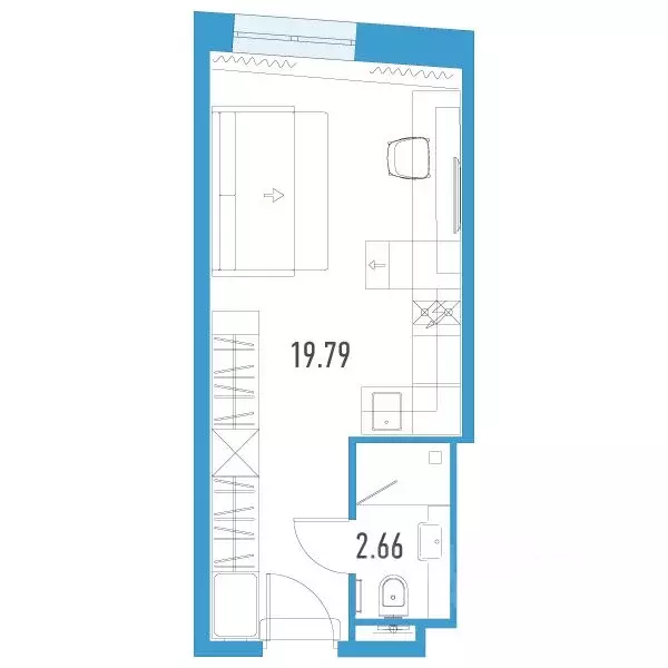 Студия Санкт-Петербург пл. Конституции, 3 (22.45 м) - Фото 0