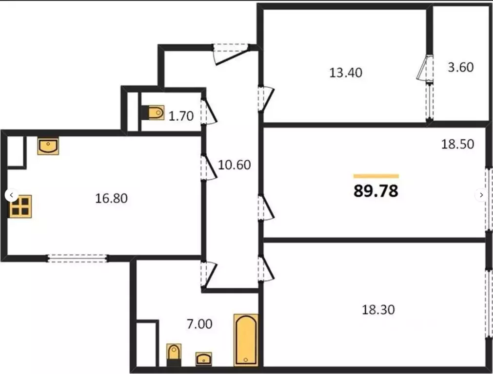 3-к кв. Самарская область, Самара просп. Масленникова, 14А (89.78 м) - Фото 1