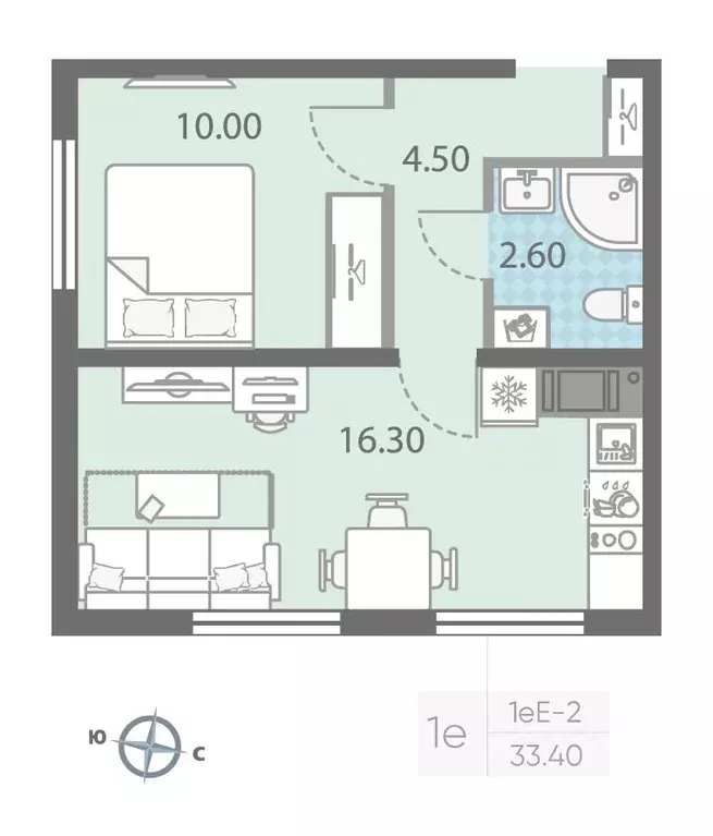 1-к кв. Ленинградская область, Всеволожское городское поселение, пос. ... - Фото 1