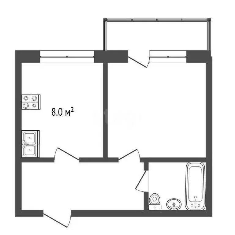 1-комнатная квартира: Рыбинск, Малиновская улица, 56 (36 м) - Фото 1