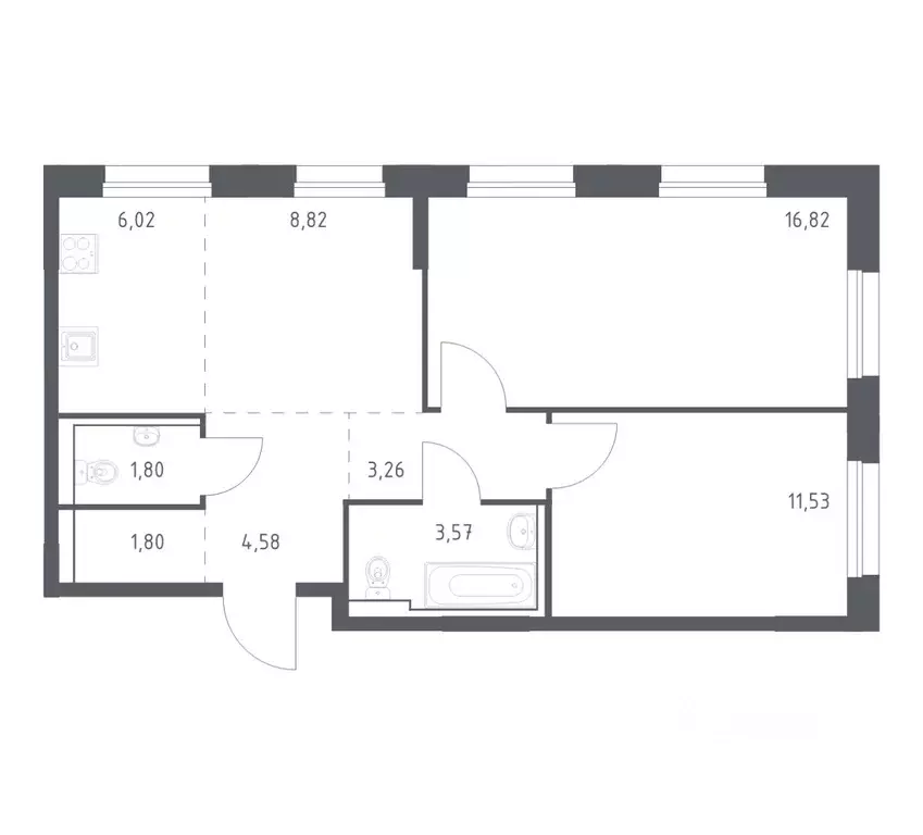 2-к кв. Приморский край, Владивосток Бам мкр,  (58.2 м) - Фото 1