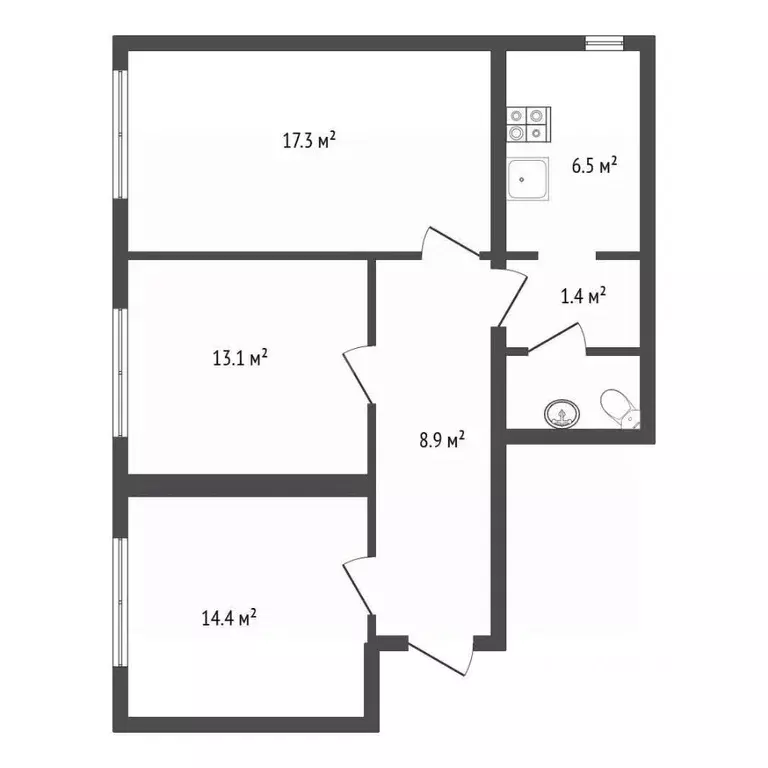 3-к кв. Воронежская область, Воронеж ул. Тимирязева, 12Б (63.4 м) - Фото 1