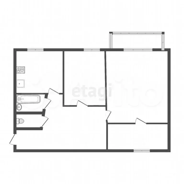 3-к. квартира, 58,8 м, 4/5 эт. - Фото 0