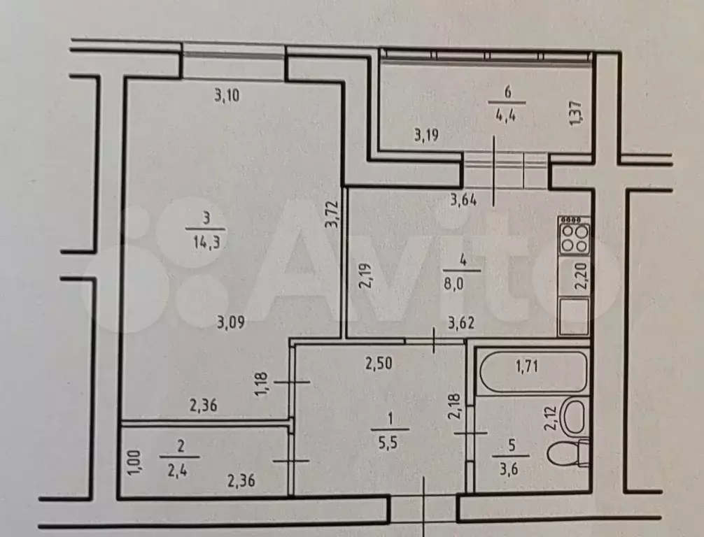 1-к. квартира, 36 м, 3/9 эт. - Фото 0