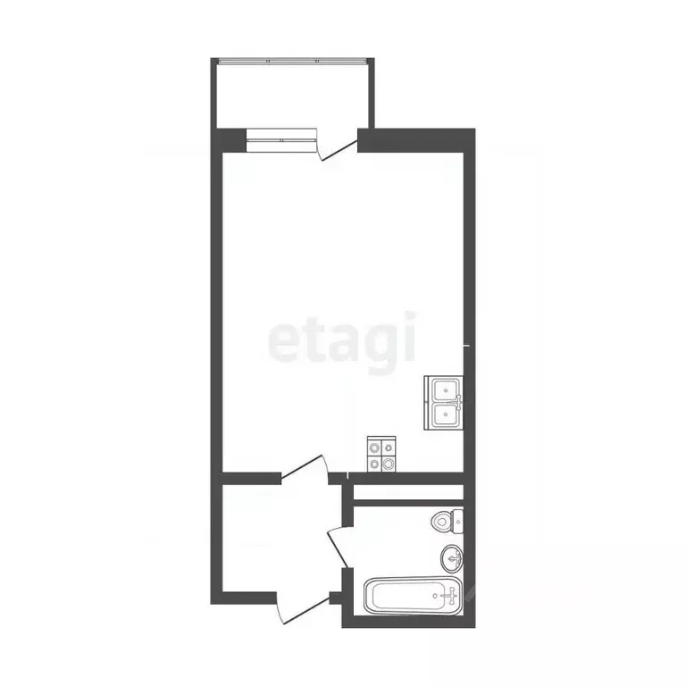 Студия Тюменская область, Тюмень ул. 2-я Луговая, 22к2 (29.62 м) - Фото 2