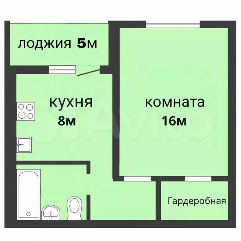 1-к. квартира, 39,5 м, 2/10 эт. - Фото 0