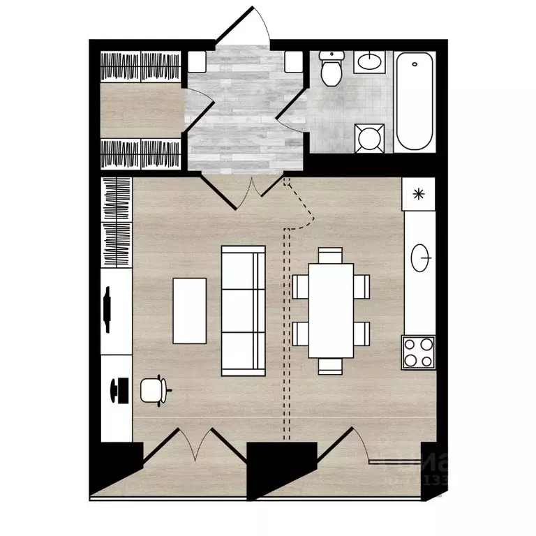 2-к кв. Ярославская область, Ярославль Республиканский проезд, 1 (42.1 ... - Фото 0