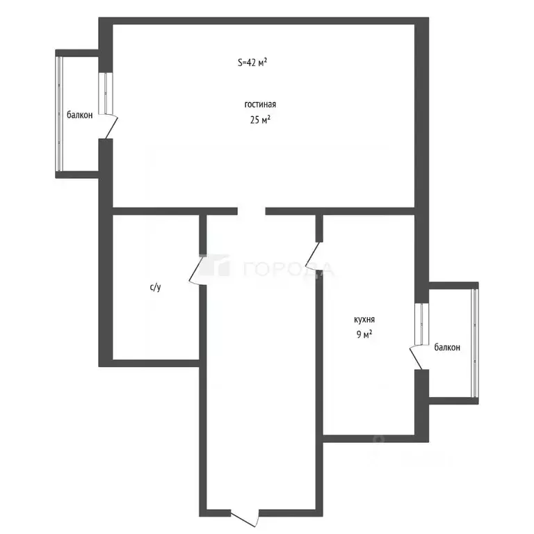 1-к кв. Алтайский край, Барнаул ул. Георгиева, 53/1 (42.0 м) - Фото 2