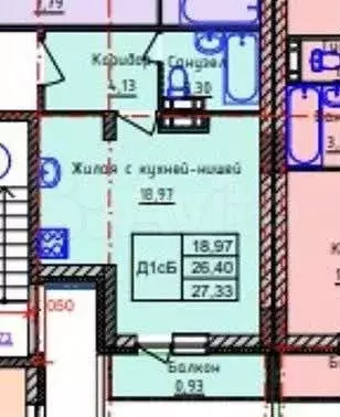 Квартира-студия, 27,8 м, 4/8 эт. - Фото 0