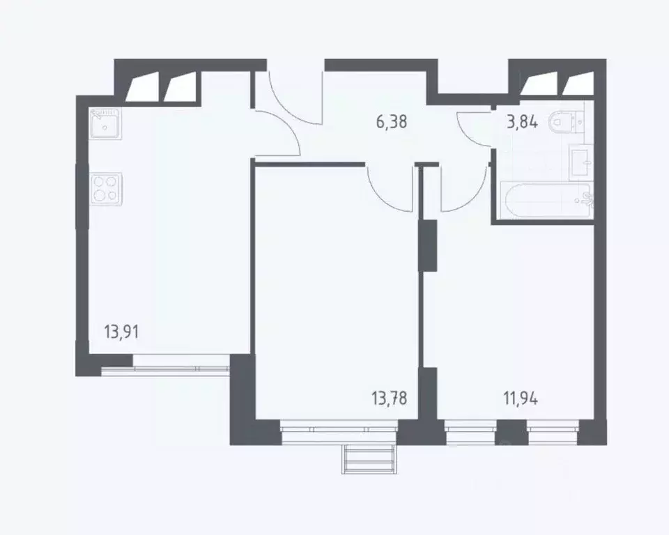 2-к кв. Московская область, Красногорск ул. Тенистых Аллей, 1к1 (49.4 ... - Фото 1