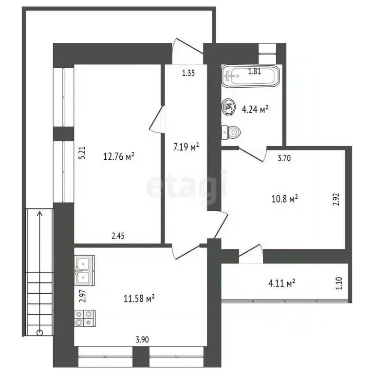 2-к кв. Хабаровский край, Нанайский район, с. Маяк Лесная ул., 67 ... - Фото 2