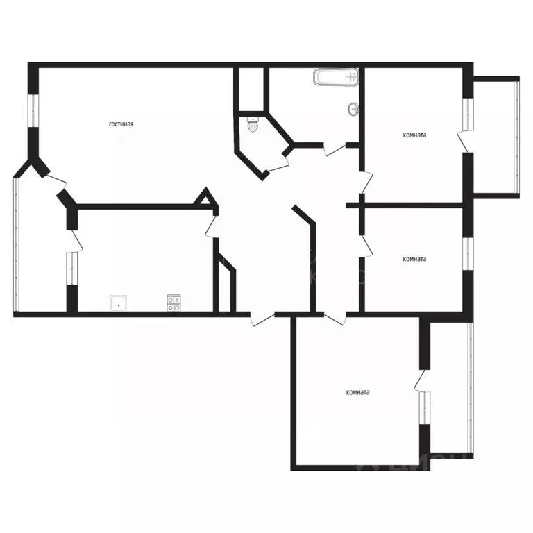 4-к кв. Тюменская область, Тюмень Депутатская ул., 129 (80.0 м) - Фото 0