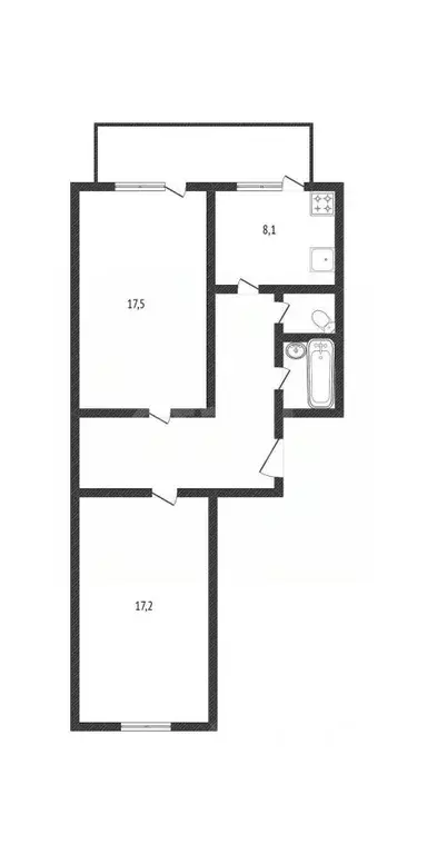 2-к кв. Белгородская область, Белгород ул. Есенина, 50а (58.6 м) - Фото 2