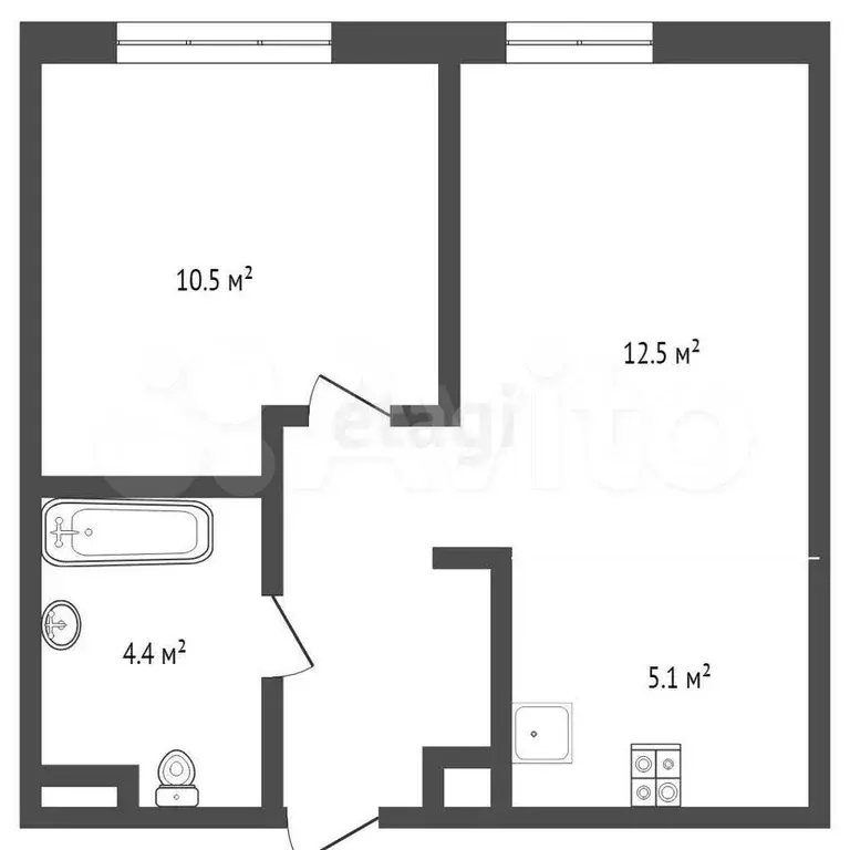 1-к. квартира, 37,5 м, 8/16 эт. - Фото 1