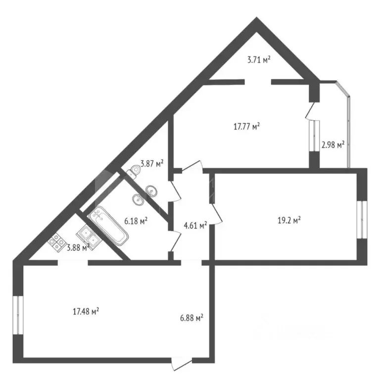 2-к кв. Тюменская область, Тюменский муниципальный округ, д. Дударева ... - Фото 2