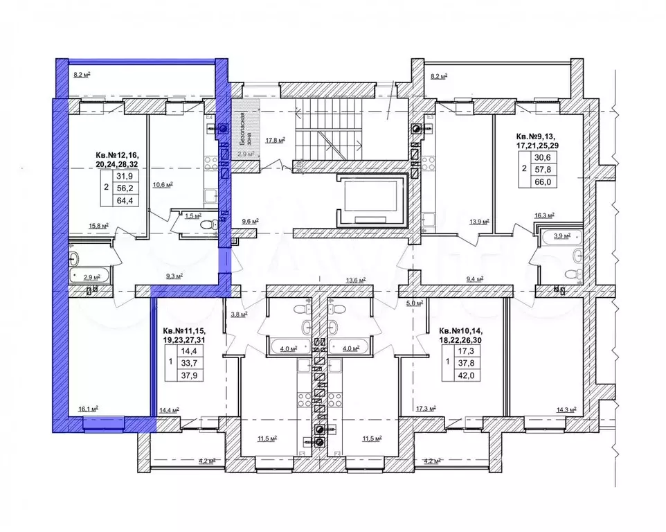 2-к. квартира, 64 м, 5/9 эт. - Фото 1