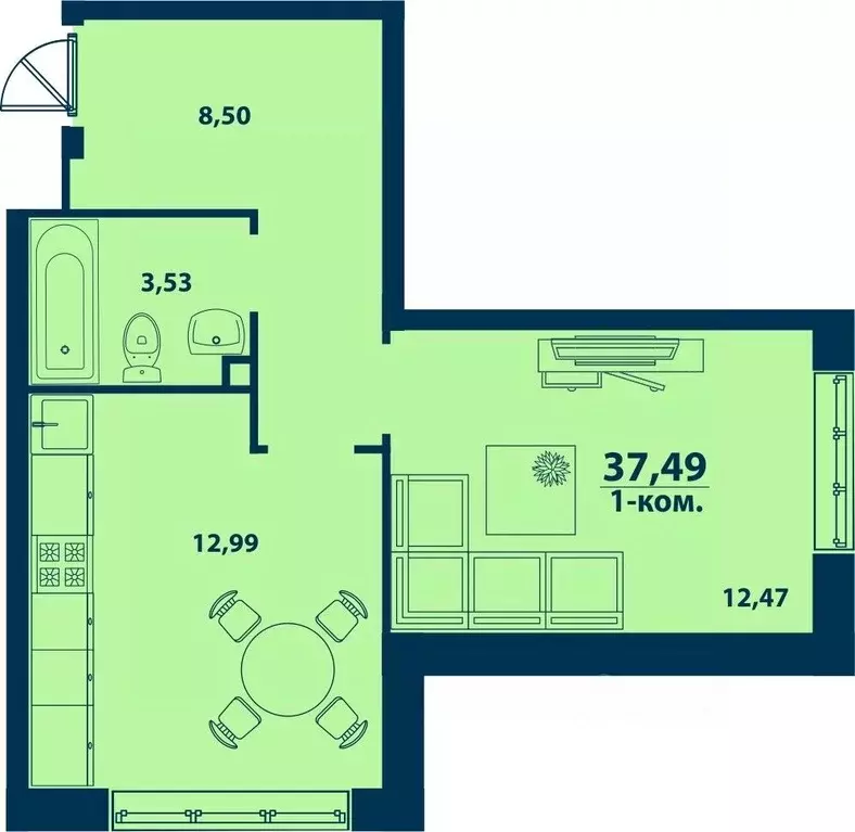 1-к кв. Башкортостан, Уфа ул. Ивана Спатара, 14 (37.49 м) - Фото 1