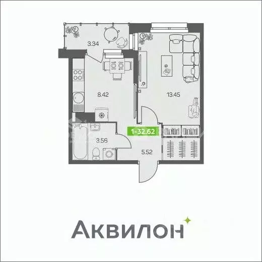 1-к кв. Архангельская область, Архангельск Аквилон Река жилой комплекс ... - Фото 0