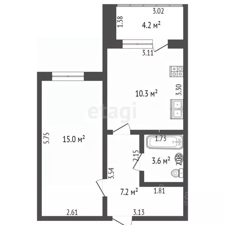 1-к кв. Марий Эл, Медведевский район, Знаменское с/пос, пос. ... - Фото 2