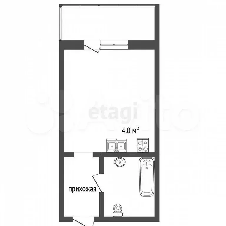 Квартира-студия, 24,5 м, 6/26 эт. - Фото 0