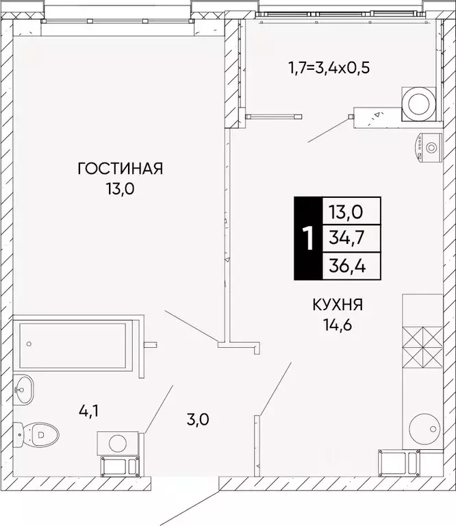 1-к кв. Ростовская область, Ростов-на-Дону Левобережная ул., 6/6с8 ... - Фото 0