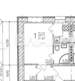 Студия Воронежская область, Рамонь рп ул. Рабочая, 11Б/7 (20.4 м) - Фото 2