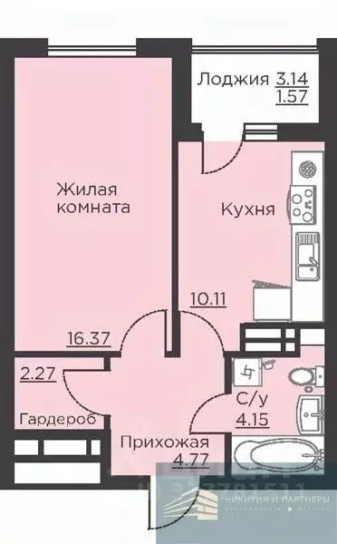 1-к кв. Воронежская область, Воронеж ул. Ломоносова, 116Б (39.2 м) - Фото 0