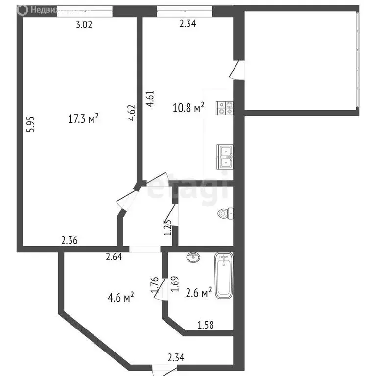1-комнатная квартира: Пенза, улица Калинина, 9 (43.4 м) - Фото 0