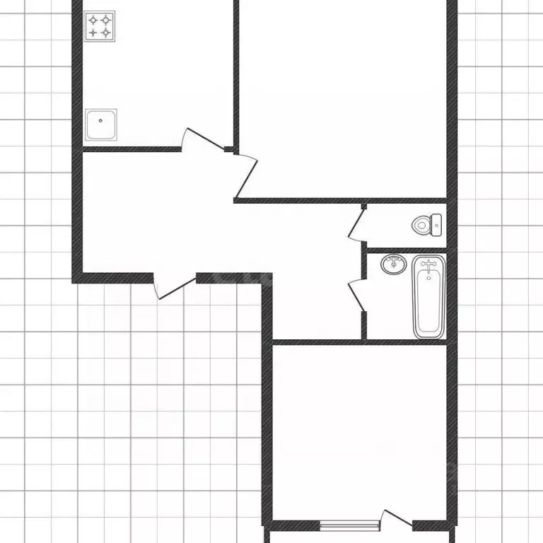 2-к кв. Белгородская область, Белгород ул. Губкина, 55 (47.6 м) - Фото 2