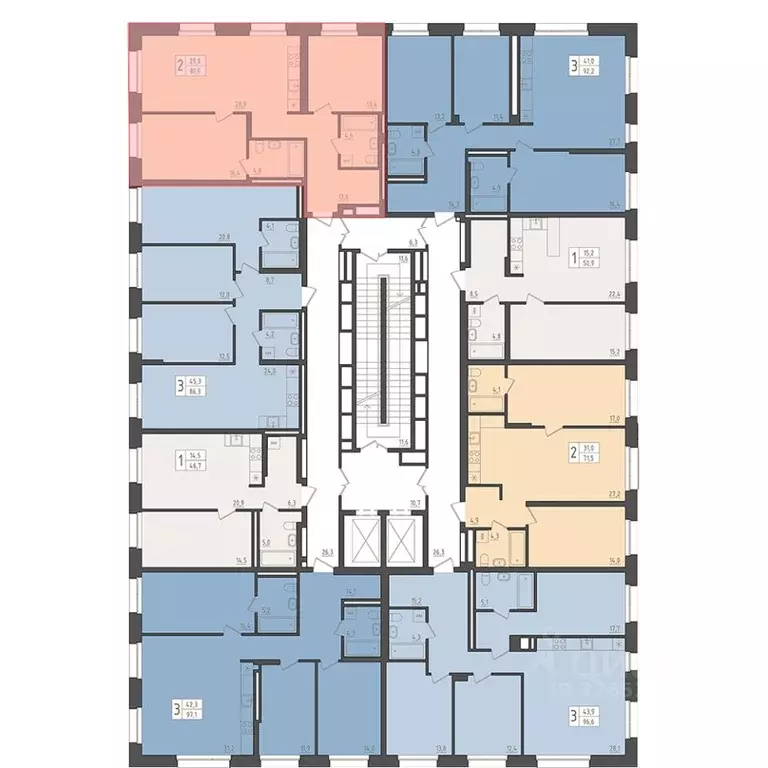 2-к кв. Башкортостан, Уфа 563-й кв-л,  (81.9 м) - Фото 2