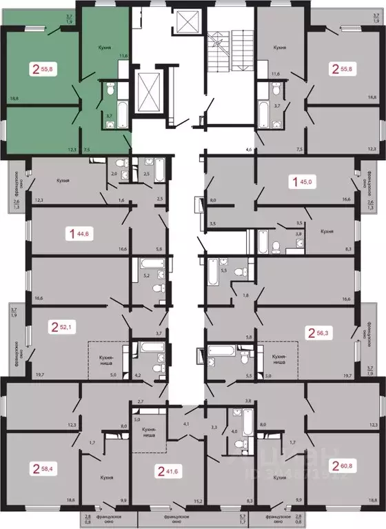 2-к кв. Красноярский край, Красноярск Складская ул., 34а (55.8 м) - Фото 0