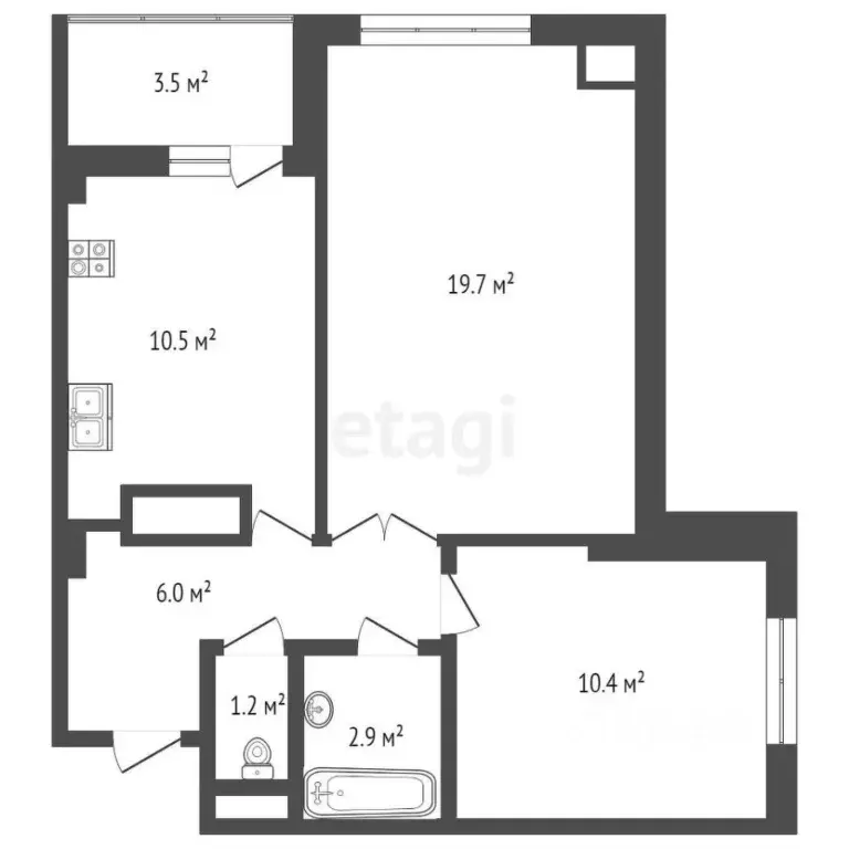 2-к кв. Ростовская область, Ростов-на-Дону Заводская ул., 11 (54.5 м) - Фото 1