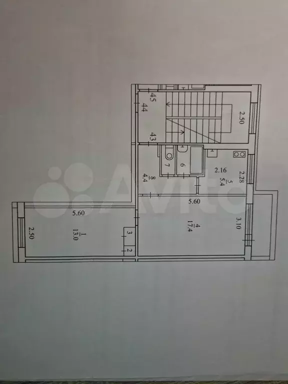 2-к. квартира, 45 м, 5/5 эт. - Фото 0