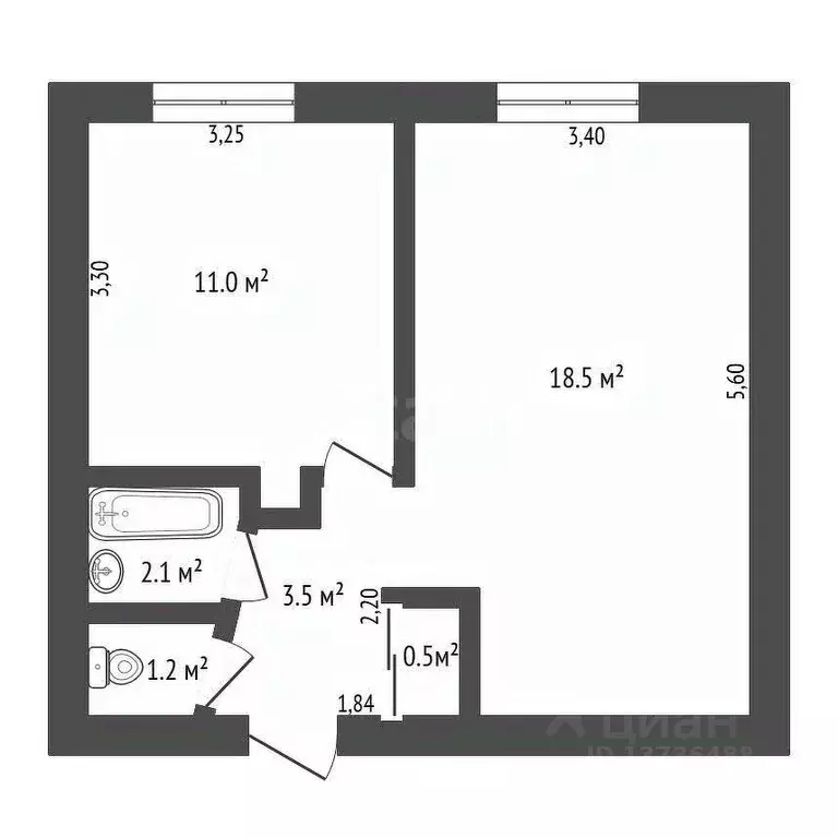 1-к кв. Амурская область, Благовещенск ул. Ломоносова, 261 (37.0 м) - Фото 1