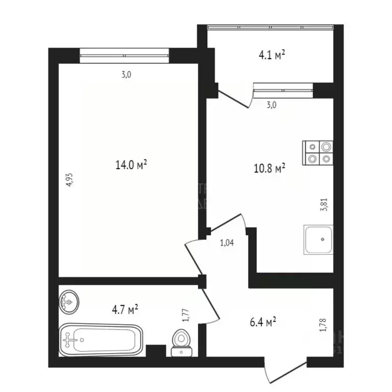 1-к кв. Тюменская область, Тюмень ул. Николая Зелинского, 23 (36.6 м) - Фото 1