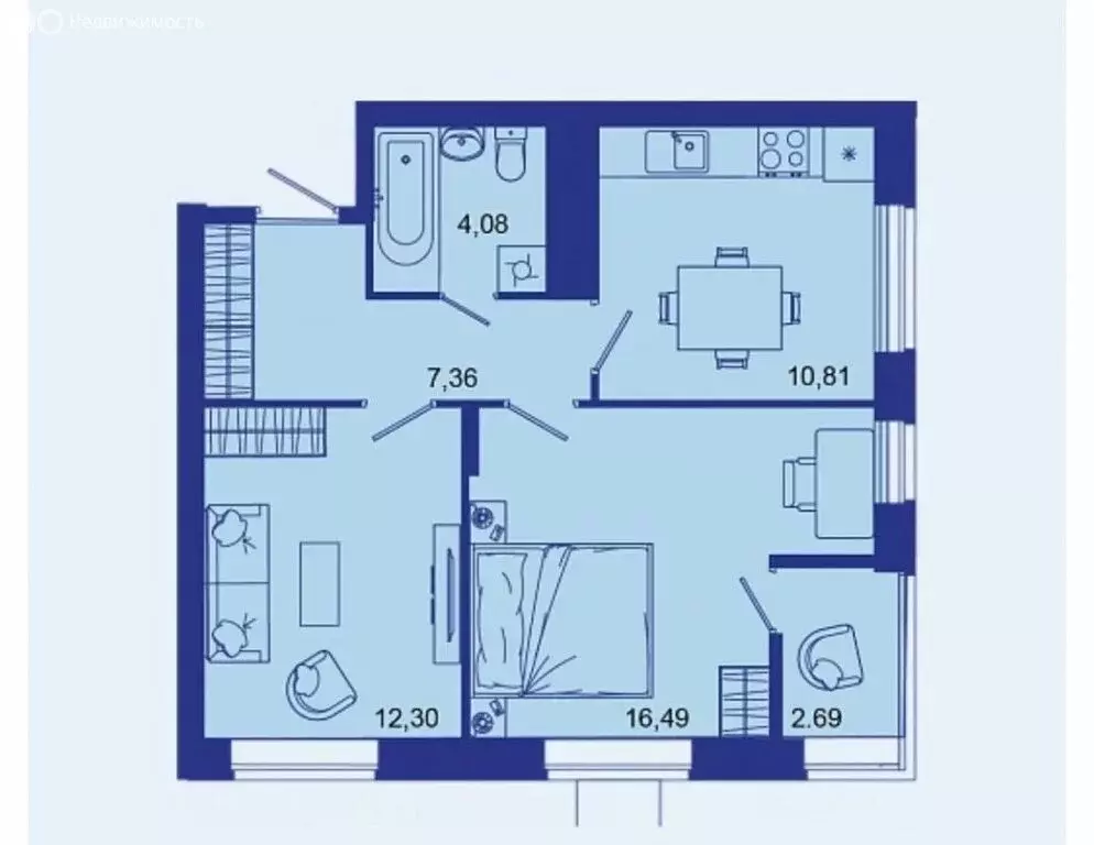 2-комнатная квартира: Брянск, Советская улица, 124 (54 м) - Фото 1